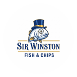 Sir Winston Fish & Chips logo.